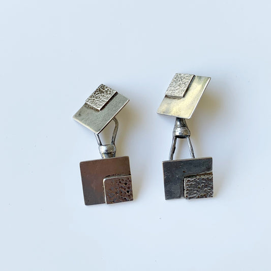 Vintage Modernist Silver Cufflinks