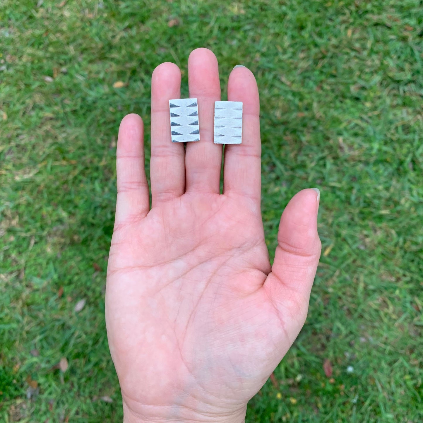 Vintage Geometric Silver Cufflinks | HG & S | Birmingham Cufflinks