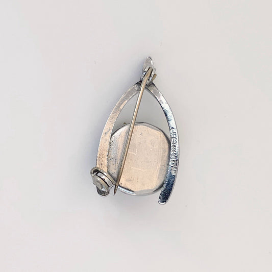 Vintage Wishbone and Connemara Marble Mizpah Brooch