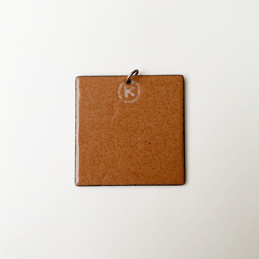 Vintage Modernist Enamel Pendant | Multi-Colored Enamel Copper Pendant