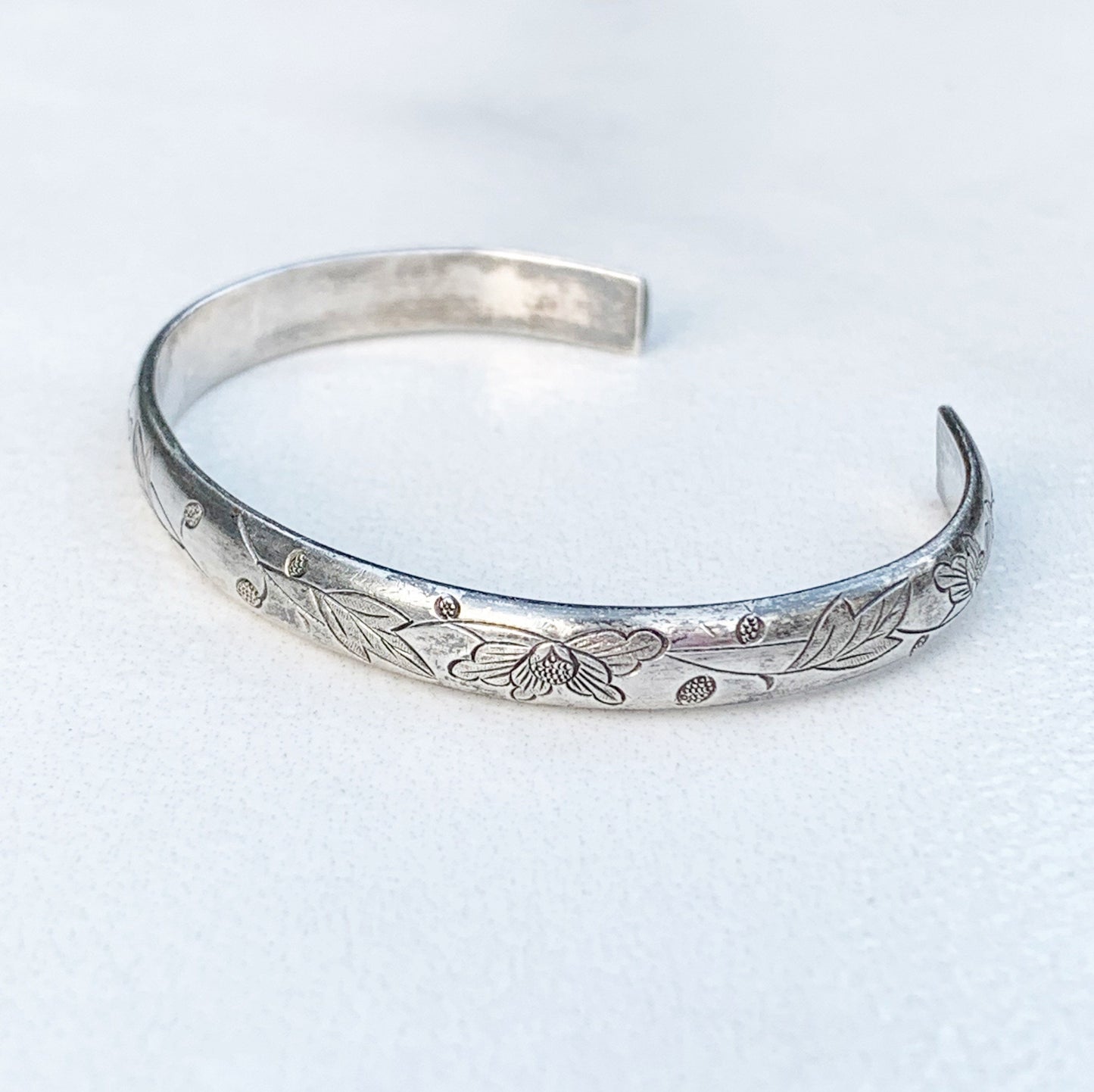Antique Chinese Silver Cuff Bracelet | Chinese Engraved Wedding Cuff