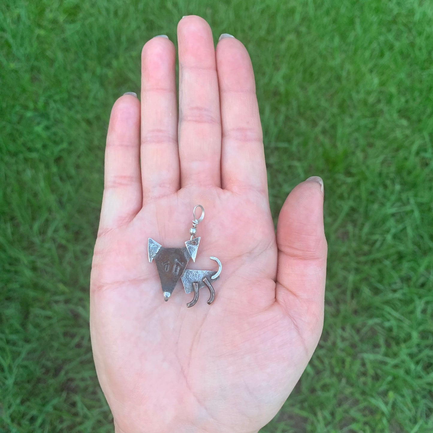 Handmade Silver and Copper Dog Charm | Whimsical Dog Charm Pendant | Mixed Metal Charm