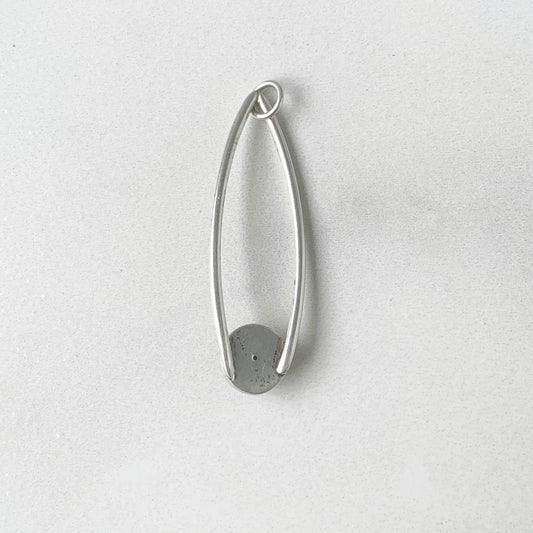 Vintage Modernist Tigers Eye Pendant | Silver Tiger's Eye Pendulum Pendant