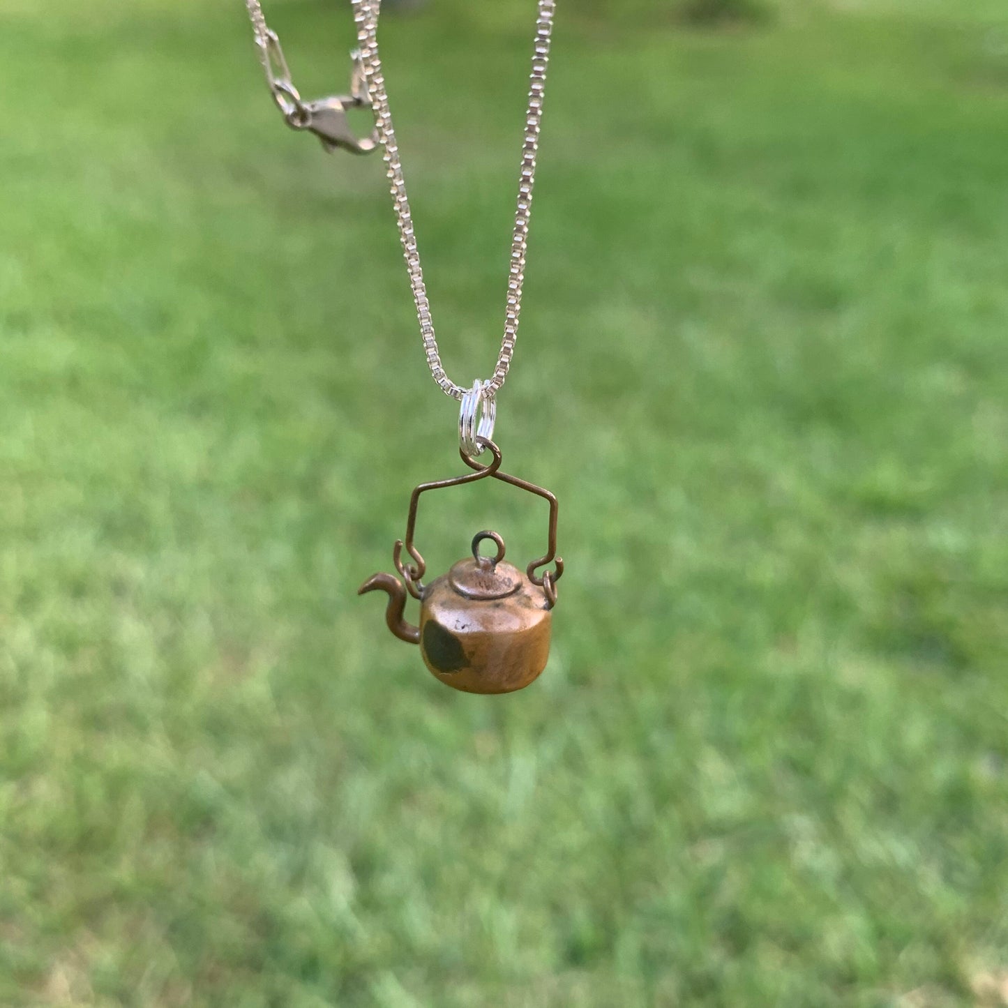 Vintage One Cent Tea Pot Charm | Exonumia | Wheat Penny Charm