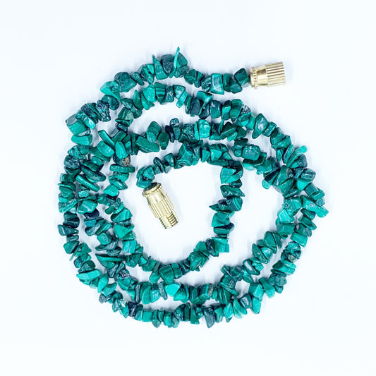 Malachite Bead Necklace | Chip Bead Gemstone | Stacking Necklace