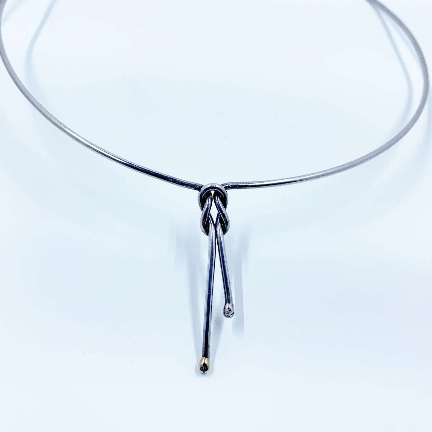 Vintage Love Knot Collar Necklace | Silver Love Knot Choker Necklace