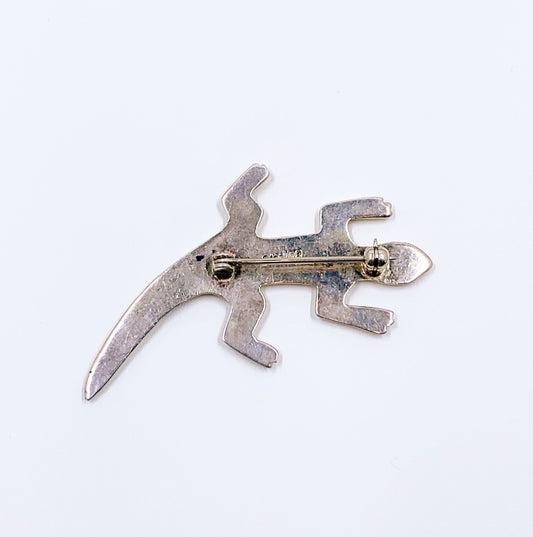Vintage Sterling Silver Lizard Brooch | Figural Gecko