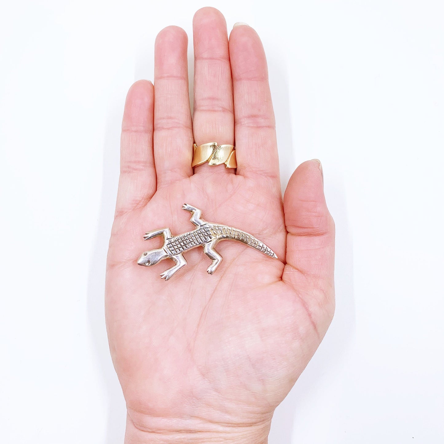 Vintage Sterling Silver Lizard Brooch | Figural Gecko