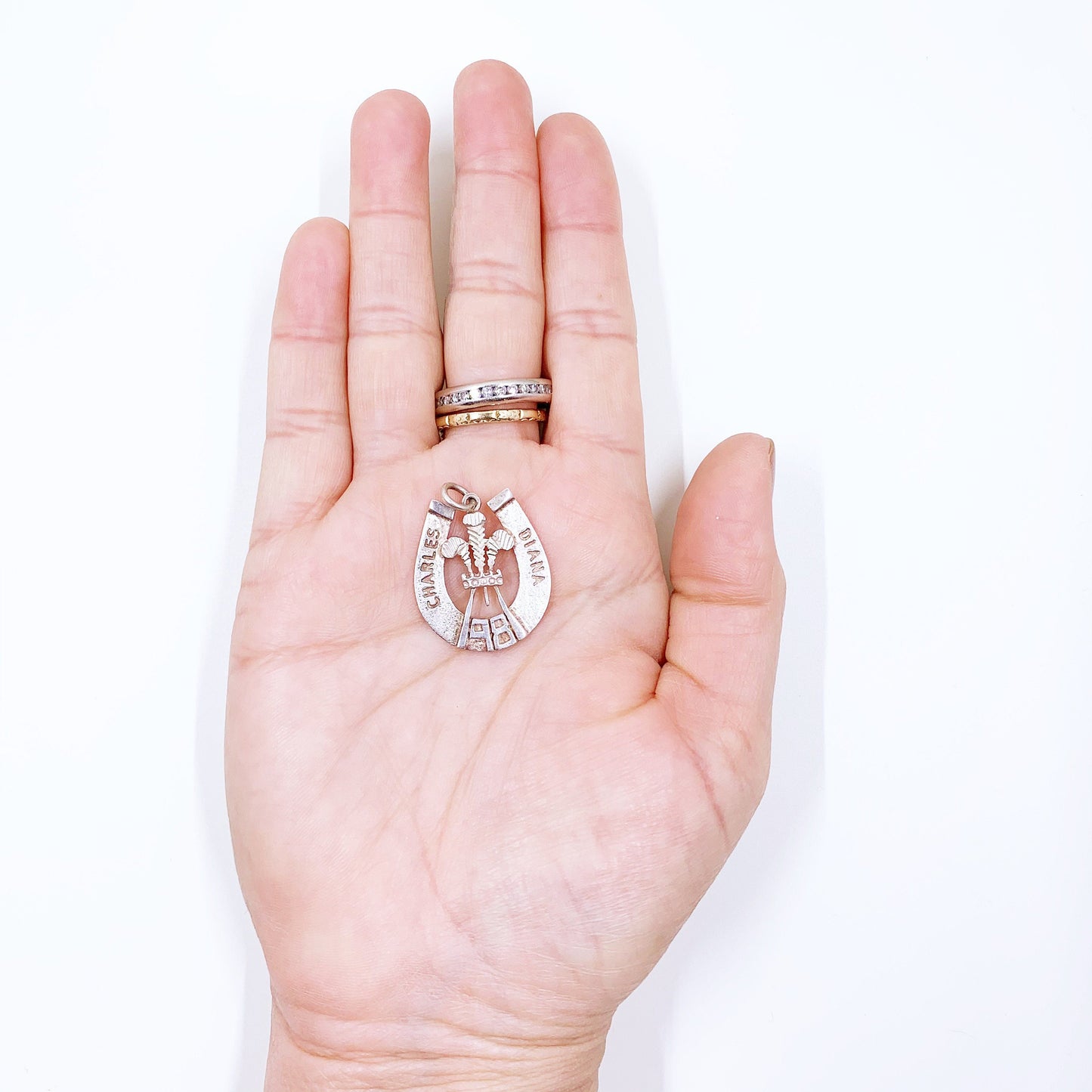 Vintage Silver Charles and Diana Pendant | CHARLES & DIANA Wedding Commemorative Pendant | The Royal Wedding 1981