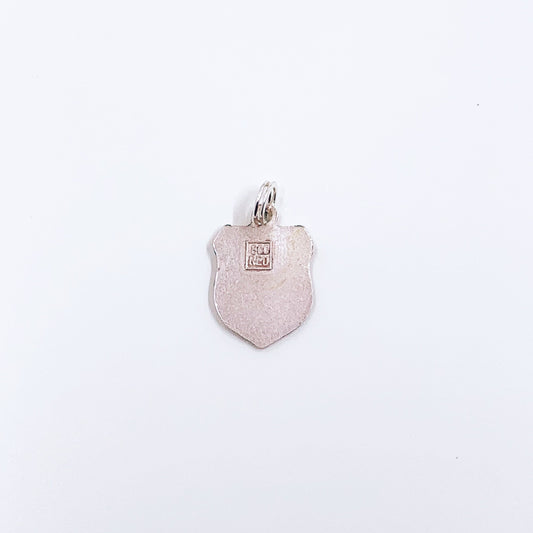 Vintage Silver Rheinfall Enamel Shield Charm | Switzerland Enamel Travel Shield Charm | 800 REU Charm