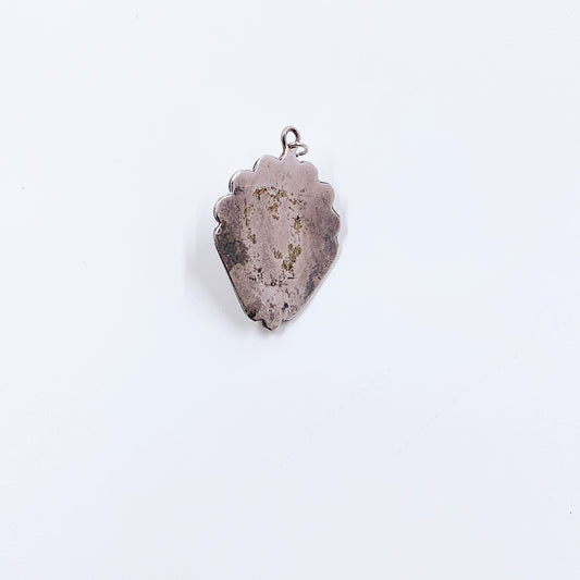 Vintage Silver Turquoise Pendant | Silver Turquoise Wirework Pendant