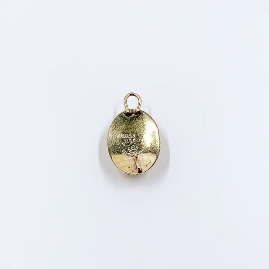 Vintage Sterling Banded Agate Pendant | Grey Agate Charm