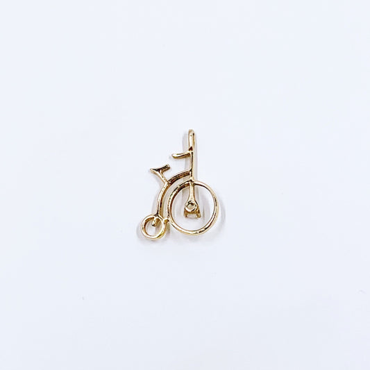 Vintage 10K Gold High Wheeler Bicycle Opal Pendant, Penny-Farthing Charm