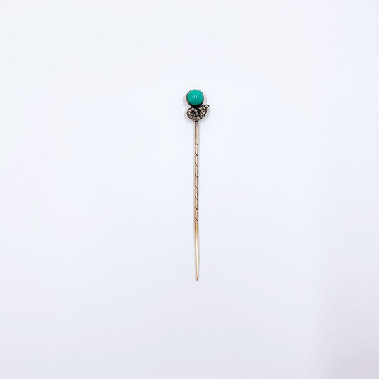 Antique Imperial Russian Turquoise and Diamond Cornucopia Stick Pin | House of Bolin Vladimir Finikov