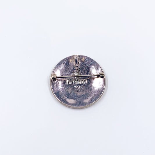 Vintage Mexican Arte En Plata Inlay Brooch | Silver Modernist Brooch and Pendant | Micro Mosaic Inlay