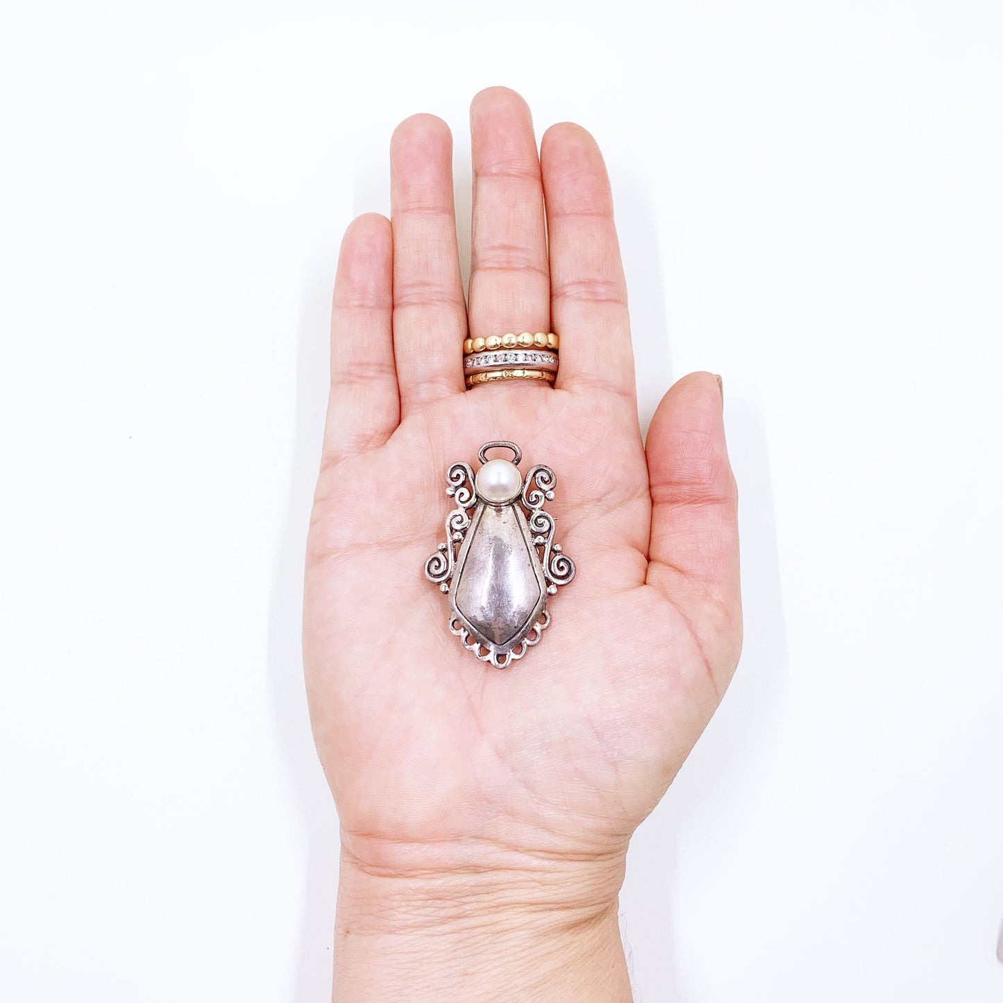 Vintage Silver Angel Brooch and Pendant | Guardian Angel Brooch