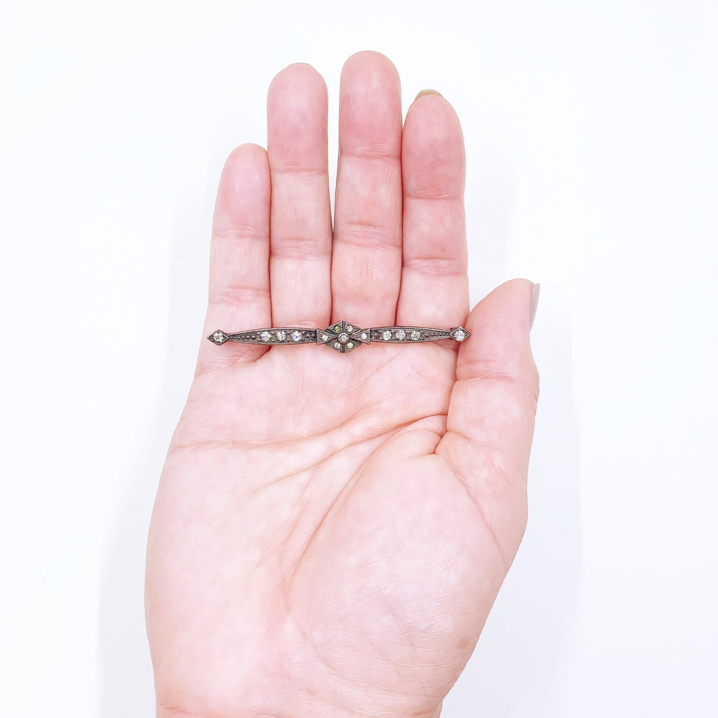 Vintage Art Deco Sterling Silver Bar Brooch
