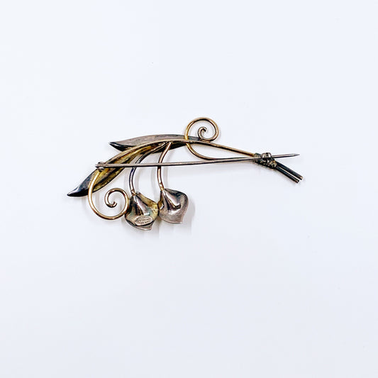 Vintage Van Dell Sterling Calla Lily Brooch | Vintage Sterling Silver Floral Brooch