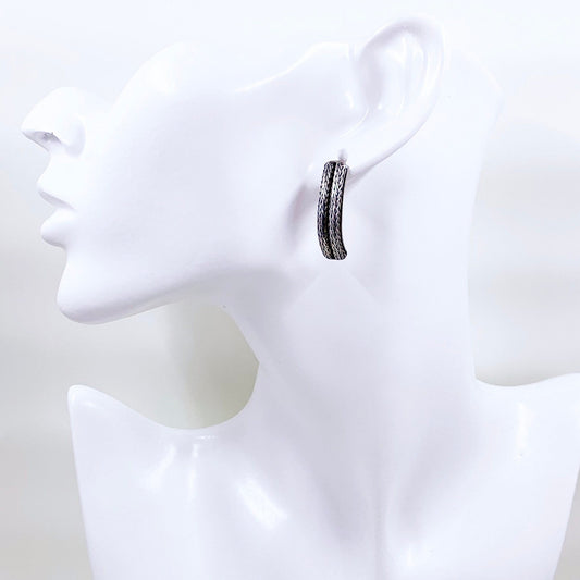 Vintage Silver Braided Cable Earrings