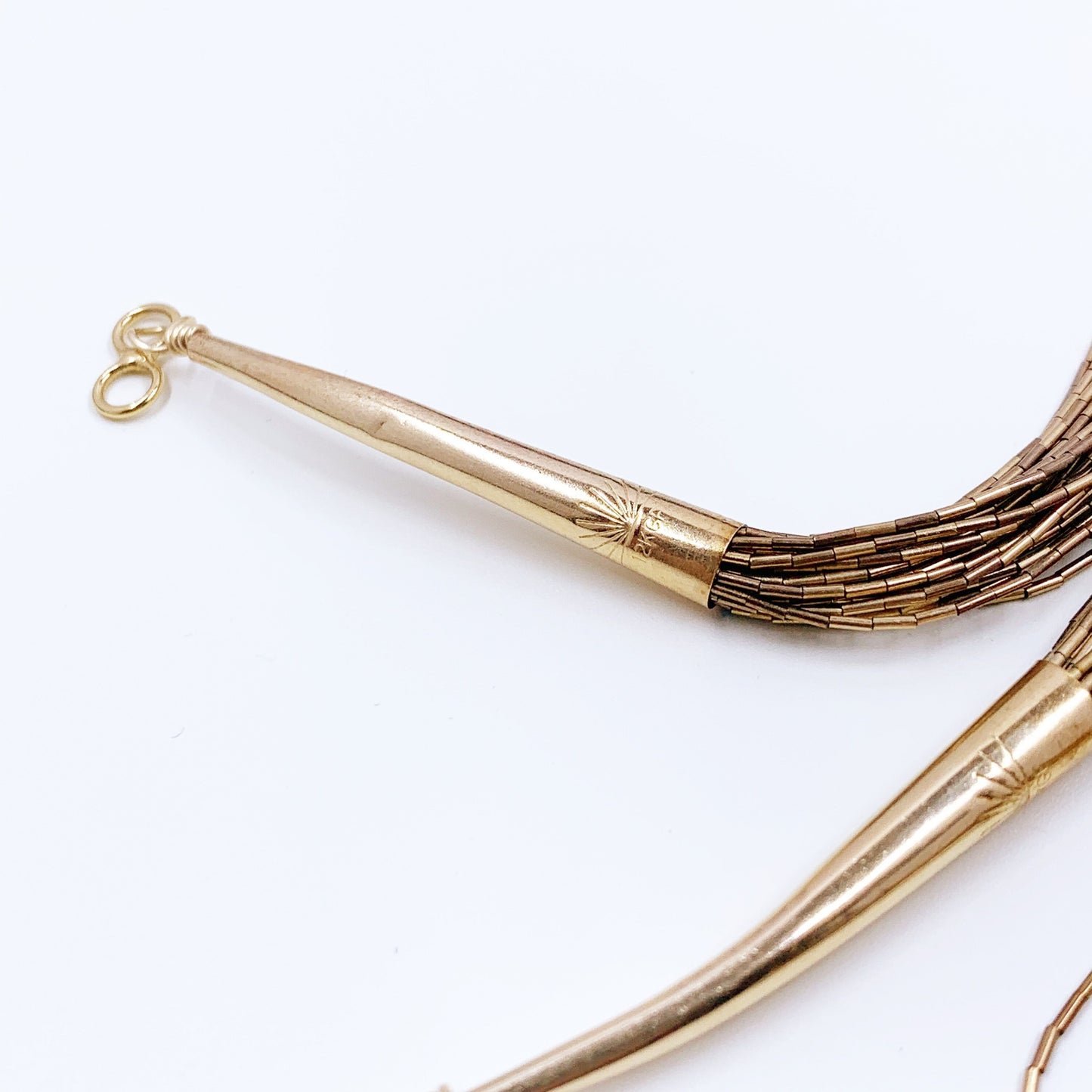 Vintage Liquid Gold Filled Bead Necklace | 24 Multi Strand Gold Filled Bead Necklace