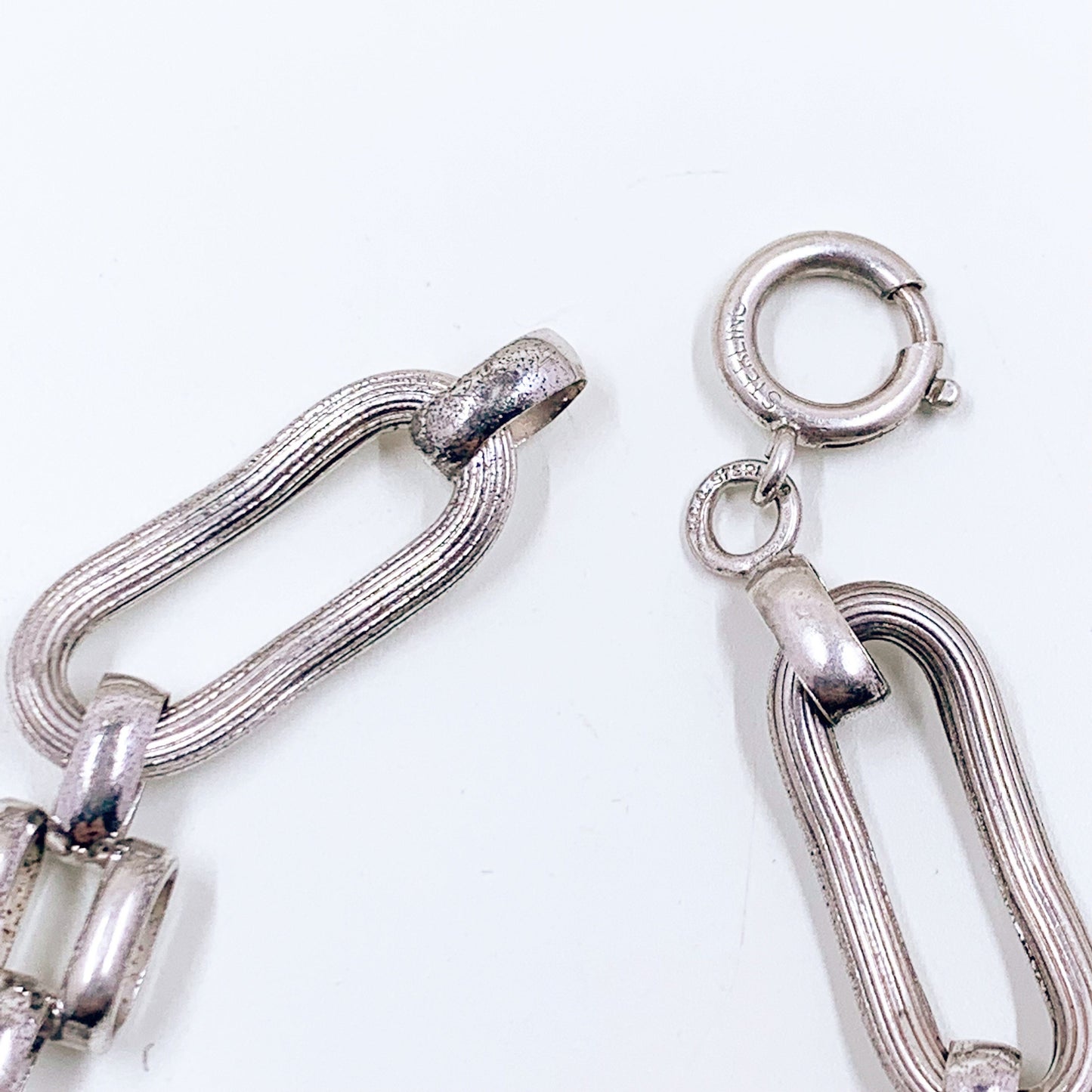 Vintage Sterling Silver Textured Fancy Link Bracelet | Forstner Sterling Fancy Link Bracelet