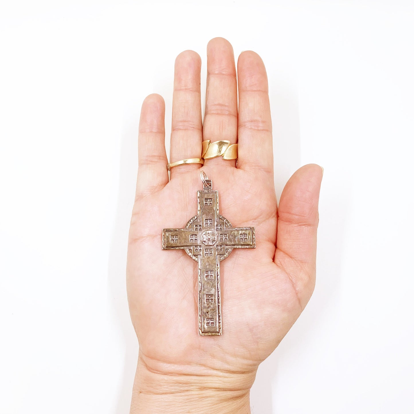 Sterling Silver Large Cross Pendant | Sterling Silver Crucifix Pendant | Sterling Christian Cross Gift
