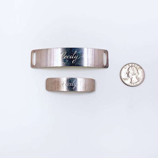 Vintage Sterling Silver Engraved Hair Barrette | Sterling Cecily Engraved Hair Barrette