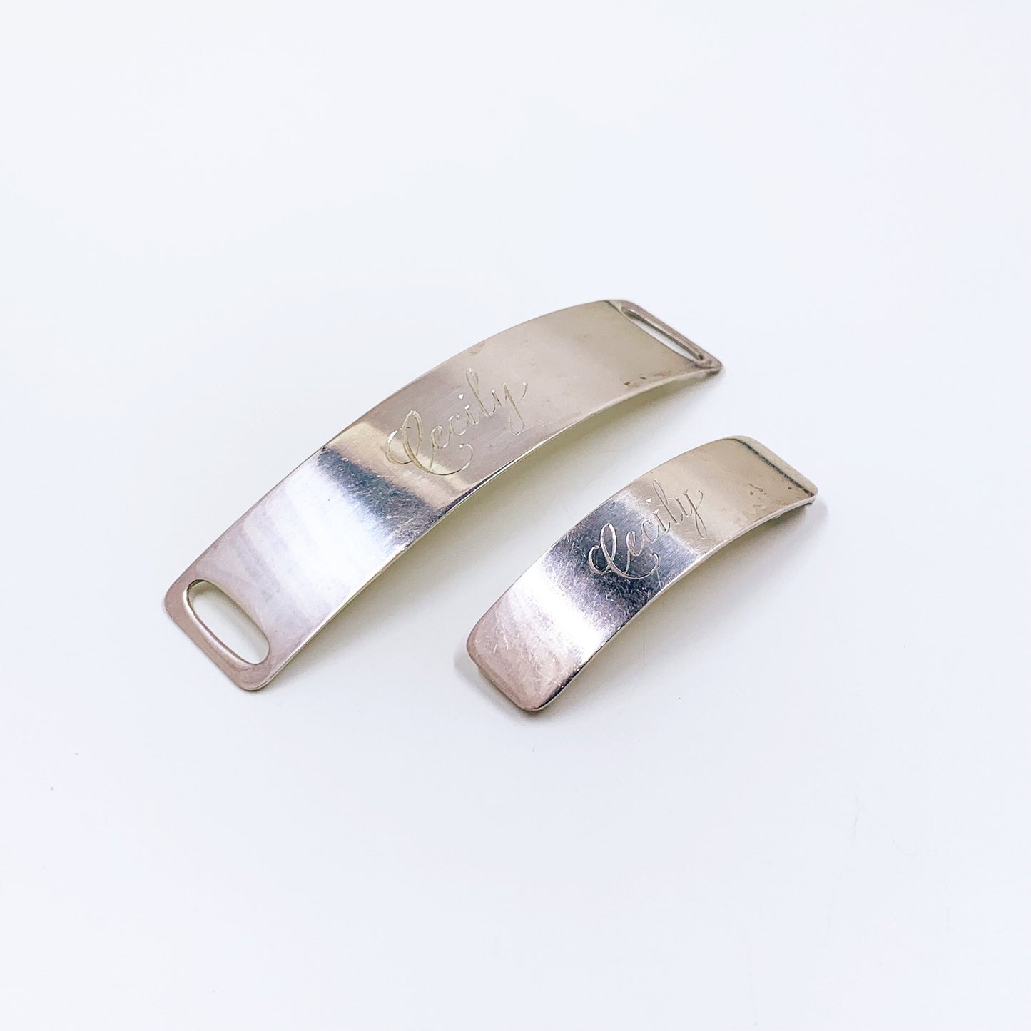 Vintage Sterling Silver Engraved Hair Barrette | Sterling Cecily Engraved Hair Barrette