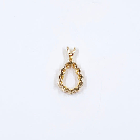 Vintage 14k Gold Tear Drop Diamond Cluster Charm | Dainty Gold Pendant