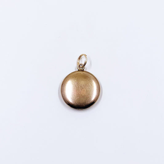 Antique Gold Filled Monogrammed Round Locket | BEJ Monogram | W & H Co. Locket