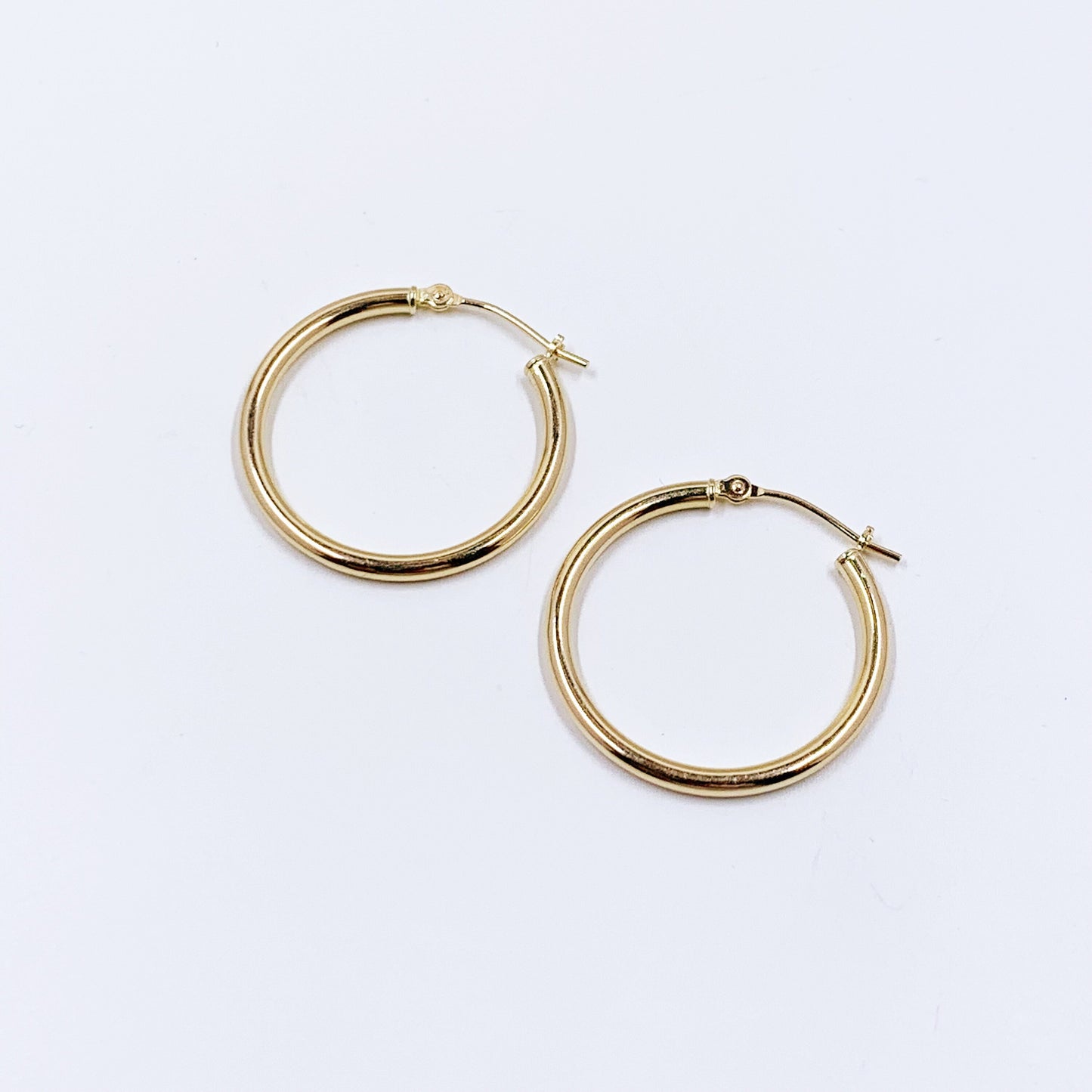 Vintage 14k Gold Hoop Earrings | 14K Gold Round Hoops