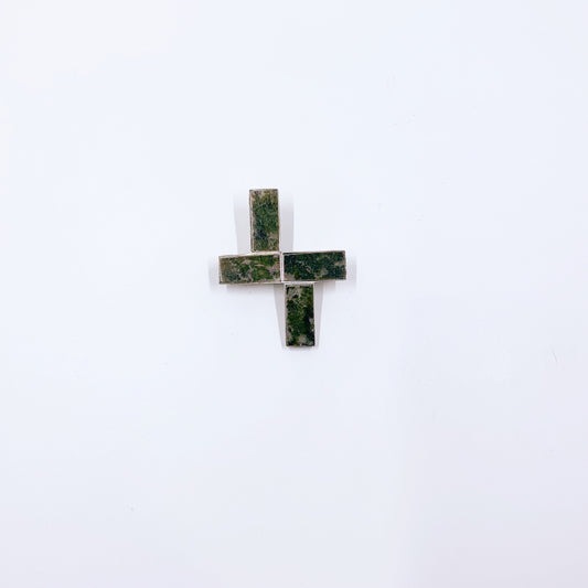Vintage Connemara Marble Cross Brooch | Connemara St Brigid's Cross Brooch