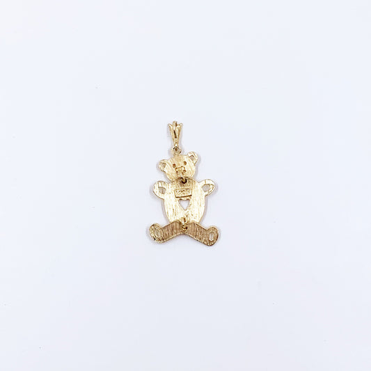 Estate 14k Gold Teddy Bear Pendant | Moveable Teddy Bear Charm
