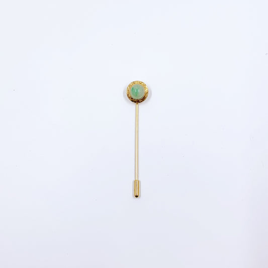 Antique Arts and Crafts 14K Jade Stick Pin | Gibson Krugler Co.