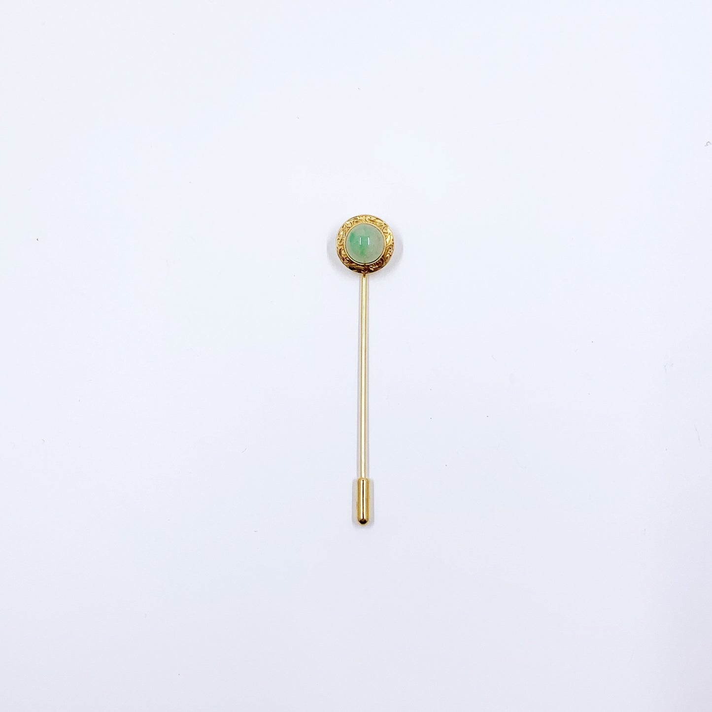 Antique Arts and Crafts 14K Jade Stick Pin | Gibson Krugler Co.