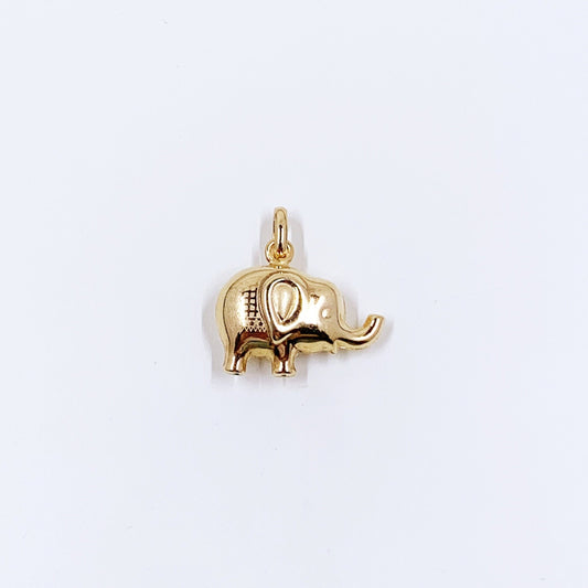 Estate 14K Gold Elephant Pendant | 14K Lucky Elephant Charm | 14K Puffy Elephant Charm