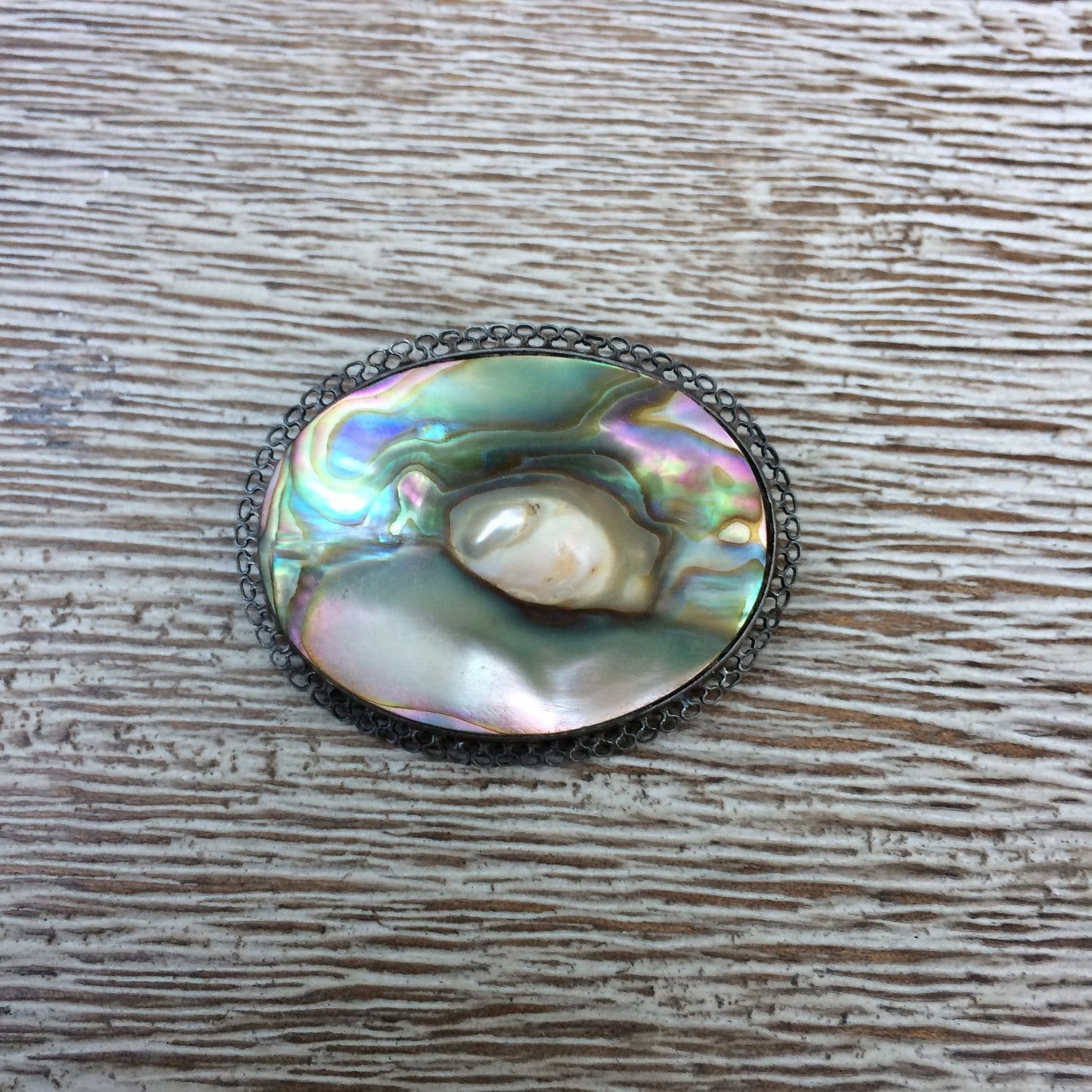 Vintage Abalone Brooch | Blister Pearl