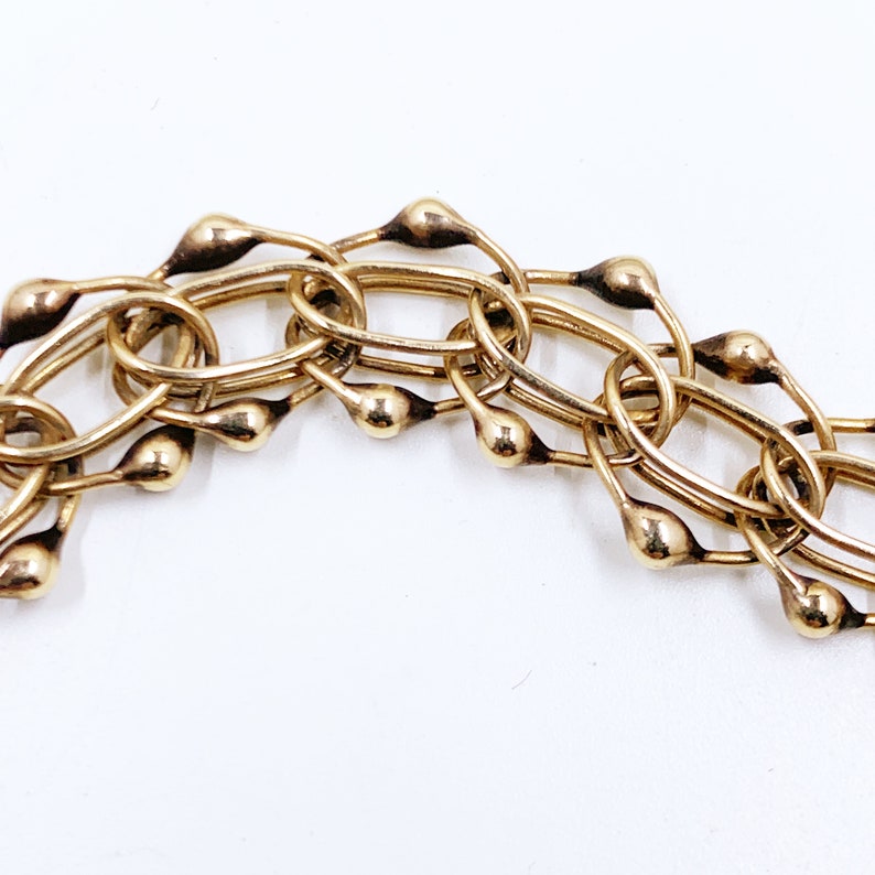 Vintage 14K Yellow Gold Fancy Link Charm Bracelet