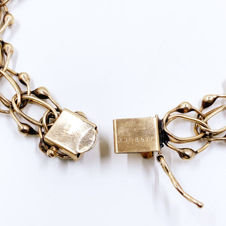 Vintage 14K Yellow Gold Fancy Link Charm Bracelet