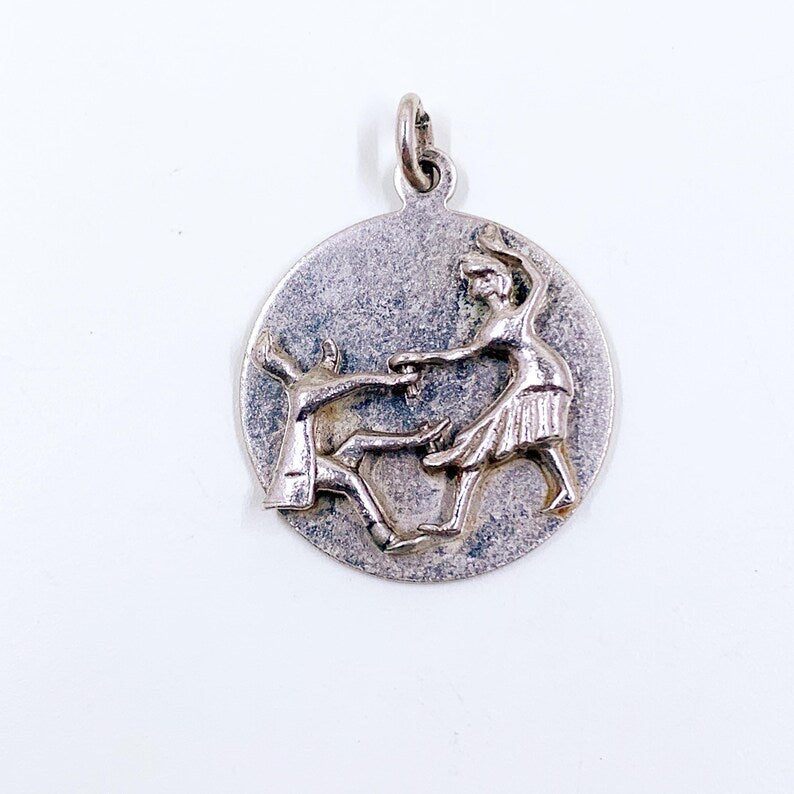 Vintage Sterling Couple Dancing Charm, Sterling 3D Dancers Pendant