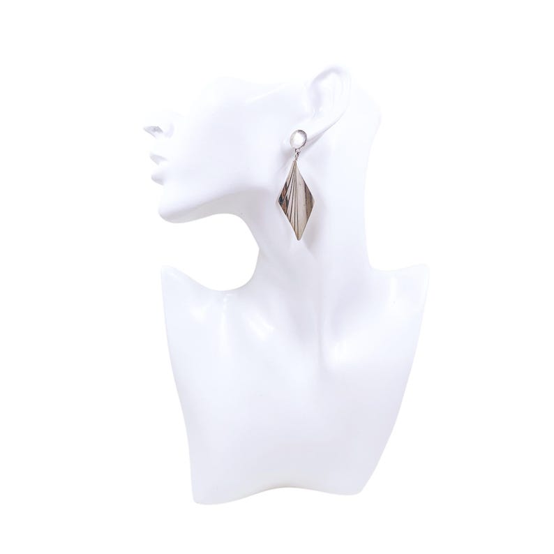 Vintage Sterling Silver Modernist Kite Drop Earrings