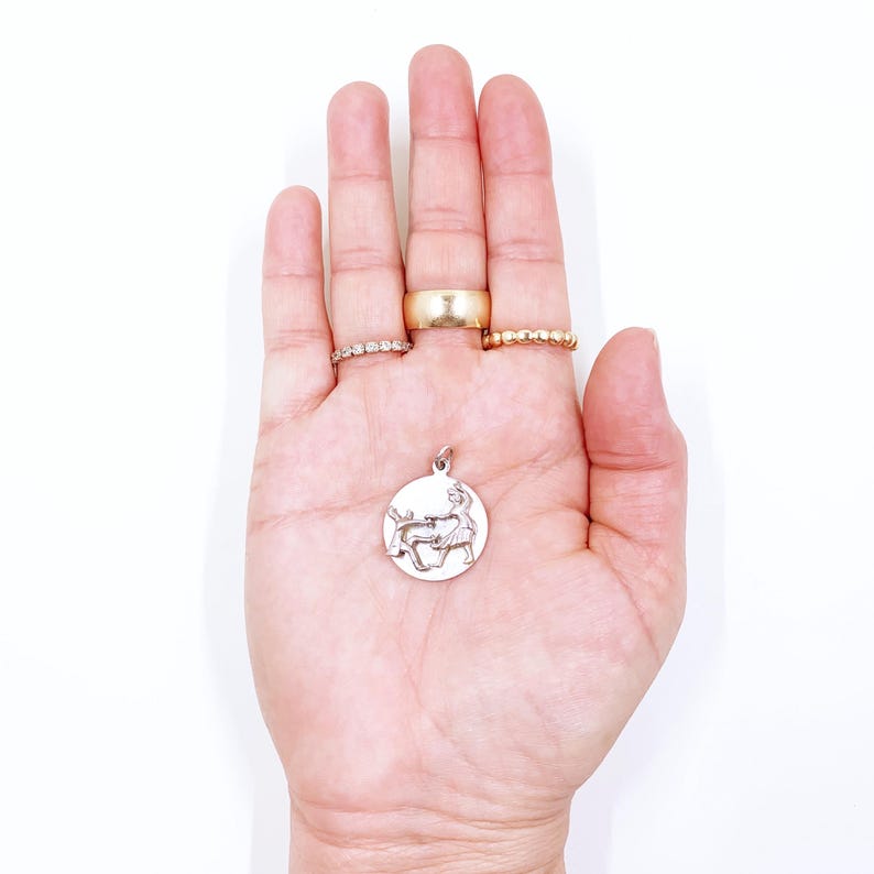 Vintage Sterling Couple Dancing Charm, Sterling 3D Dancers Pendant