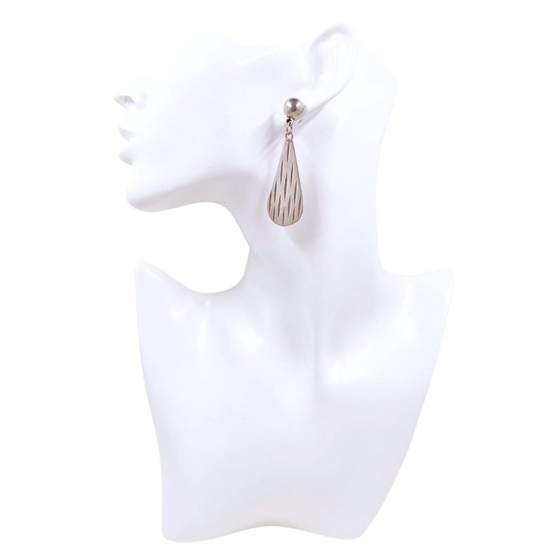 Vintage Mexican Silver Modernist Drop Earrings