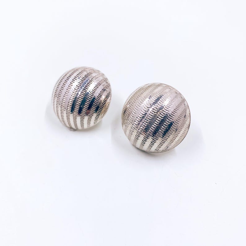 Estate Sterling Silver Unoaerre Textured Dome Stud Earrings