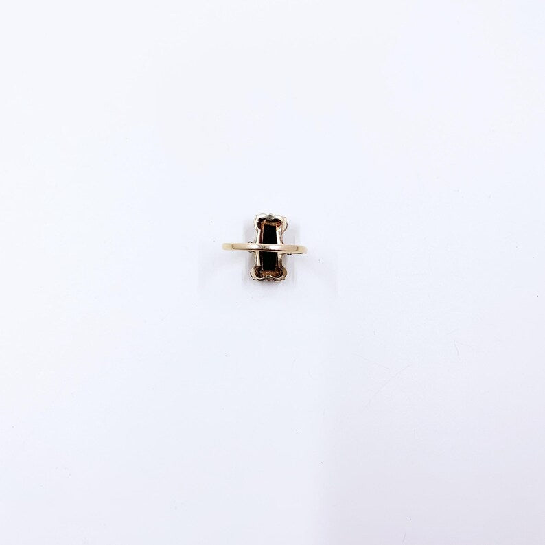 Vintage 10K Onyx Rectangle Ring | Size 6.5 Ring