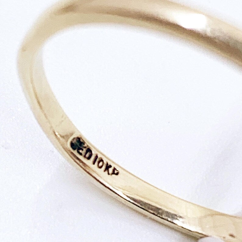 Vintage 10K Onyx Rectangle Ring | Size 6.5 Ring