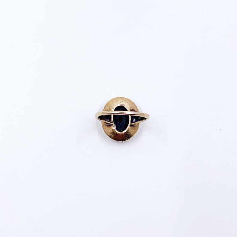 Vintage 10K Tru-Art Onyx and Diamond Ring, Size 5.75 Ring