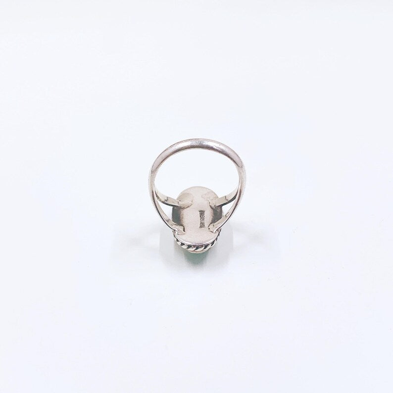 Vintage Navajo Sterling Tony Guerro Turquoise Ring, Size 6 3/4 Ring