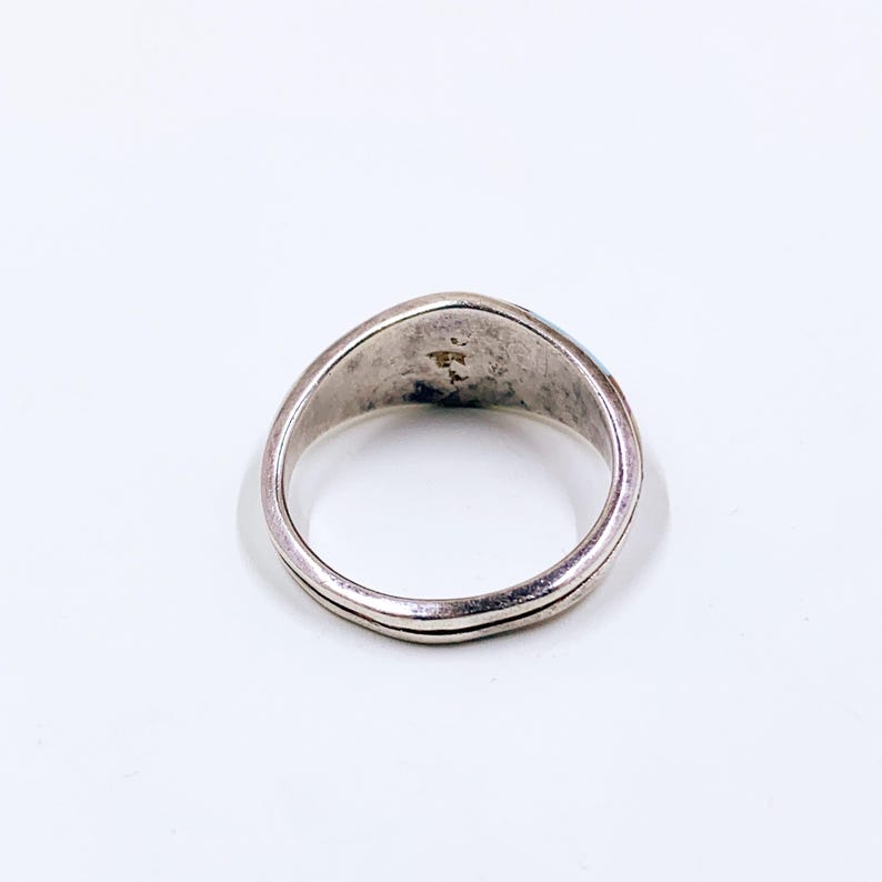 Vintage Sterling Multi Gemstone Inlay Ring, Southwest Inlay Ring, Size 9 1/4 Ring