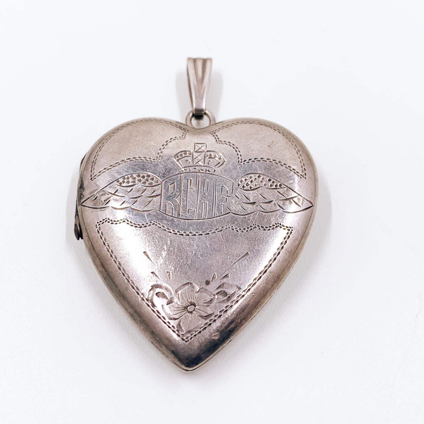 Vintage WWII RCAF Sweet Heart Locket | WWII Royal Canadian Air Force Sterling Silver Locket | Large Locket